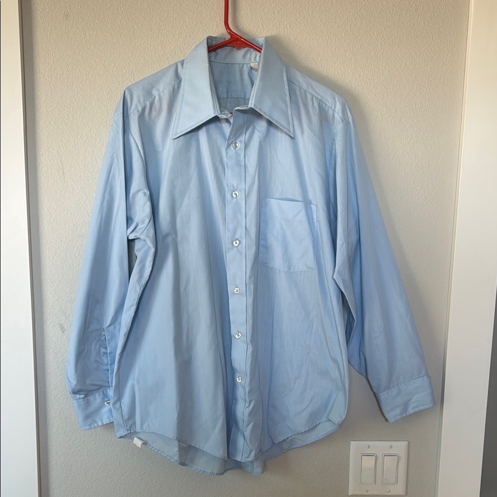 Vintage Light Blue Dress Shirt L